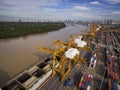 Aerial View Above Bangkok Dockyard Royalty Free Stock Photo