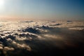 Aerial view above a blanket of clouds