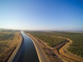 Aerial view above California aqueduct Royalty Free Stock Photo