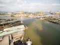 Aerial View Above The Expressway Across the Chao Phraya River Royalty Free Stock Photo