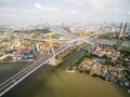 Aerial View Above The Expressway Across the Chao Phraya River Royalty Free Stock Photo