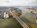 Aerial View Above The Expressway Across the Chao Phraya River Royalty Free Stock Photo