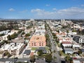 Aerial view above Hillcrest neighborhood in San Diego