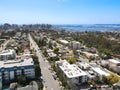 Aerial view above Hillcrest neighborhood in San Diego