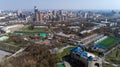 Aerial view above Kiev bussines and industry city landscape.