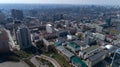 Aerial view above Kiev bussines and industry city landscape.