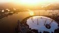 Aerial View Above London O2 Arena by The River Thames