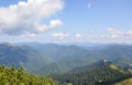 Aerial view above in the mountains and meadows. Beautiful landscape on a summer day. Carpathian of Ukraine Royalty Free Stock Photo