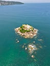 Aerial View from Above: Vertical Perspective of El Morro Islet in Acapulco Royalty Free Stock Photo