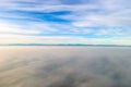 Aerial view from above of white puffy clouds in bright sunny day Royalty Free Stock Photo