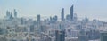 Aerial view of Abu Dhabi city skyline, famous towers and skyscrapers