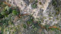 Aerial view of acid mine drainage in Kalavasos, Cyprus Royalty Free Stock Photo