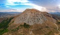 Aerial view of Acrocorinth the acropolis of ancient Corinth, Greece Royalty Free Stock Photo