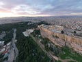 Aerial view of Acropolis of Athens, the Temple of Athena Nike, Parthenon, Hekatompedon Temple, Sanctuary of Zeus Polieus