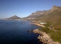 Aerial view across the sea at Oudekraal to Cape Town, South Africa Royalty Free Stock Photo