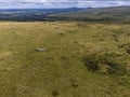 An aerial view across the standing stones at Waun Mawn source of the stones for Stonehenge in Pembrokeshire, Wales
