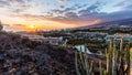 Aerial view on Adeje and Las Americas during wonderful sunset, Tenerife Royalty Free Stock Photo