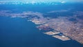 Aerial View from an Aeroplane of the Port of Kobe in Japan