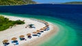 Aerial view of Agios Dimitrios Beach in Alonissos, Greece Royalty Free Stock Photo