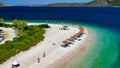 Aerial view of Agios Dimitrios Beach in Alonissos, Greece Royalty Free Stock Photo