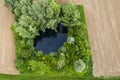 Aerial view of agricultural land