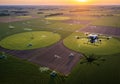 Of drones and automation in modern farming, highlighting precision Royalty Free Stock Photo