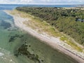 Aerial View of Ahl Hage Coastline Near Ebeltoft, Denmark Royalty Free Stock Photo