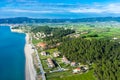 Aerial view of Aigeopelagitika beach in Halkidiki, Greece Royalty Free Stock Photo