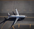 Aerial view of an Air Canada Boeing 737 taxiing in Boston, United States Royalty Free Stock Photo