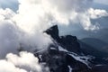 Aerial View from Airplane of Black Tusk in Canadian Mountain Landscape Royalty Free Stock Photo