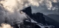 Aerial View from Airplane of Black Tusk in Canadian Mountain Landscape Royalty Free Stock Photo