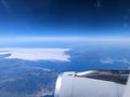 Aerial view from an airplane onto the Gibraltar strait Royalty Free Stock Photo