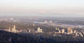 Aerial View from Airplane of Residential Homes and Buildings Royalty Free Stock Photo