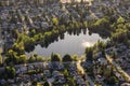 Aerial View from an Airplane of Residential Homes in Coquitlam Royalty Free Stock Photo