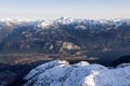 Aerial View from an Airplane of a small touristic town, Squamish Royalty Free Stock Photo