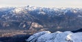 Aerial View from an Airplane of a small touristic town, Squamish Royalty Free Stock Photo