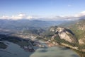 Aerial View from Airplane of a small touristic town, Squamish Royalty Free Stock Photo