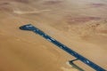 Aerial view of an airport in the desert in Namibia Royalty Free Stock Photo