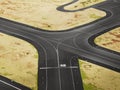 Aerial view of airport runway Royalty Free Stock Photo