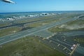 Aerial view Airport Runway at Honolulu International Airport Royalty Free Stock Photo