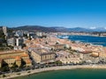 Aerial view of Ajaccio, Corsica, France. The harbor area and city center seen from the sea Royalty Free Stock Photo