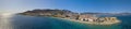 Aerial view of Ajaccio, Corsica, France. The harbor area and city center seen from the sea Royalty Free Stock Photo