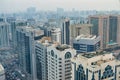 Aerial view of Al Danah district skyline in Abu Dhabi, United Arab Emirates Royalty Free Stock Photo