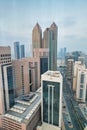 Aerial view of Al Danah district skyline in Abu Dhabi, United Arab Emirates Royalty Free Stock Photo