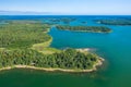 Aerial view of Aland Islands at summer time. Finland. The Archipelago. Photo made by drone from above. Nordic Natural Landscape Royalty Free Stock Photo