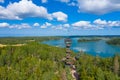 Aerial view of Aland Islands at summer time. Finland. The Archipelago. Photo made by drone from above. Nordic Natural Landscape Royalty Free Stock Photo