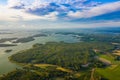 Aerial view of Aland Islands at summer time. Finland. The Archipelago. Photo made by drone from above. Nordic Natural Landscape Royalty Free Stock Photo