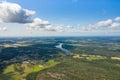 Aerial view of Aland Islands at summer time. Finland. The Archipelago. Photo made by drone from above. Nordic Natural Landscape Royalty Free Stock Photo