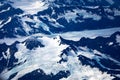 Aerial view of Alaska ice mountains covered with snow Royalty Free Stock Photo