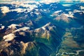 Aerial view of Alaska ice mountains covered with snow Royalty Free Stock Photo